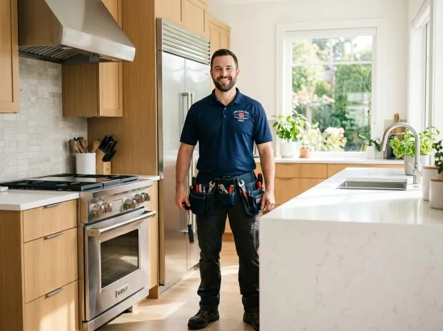 Appliance Repair Hero technician in a Bel Air, MD kitchen after an appliance repair